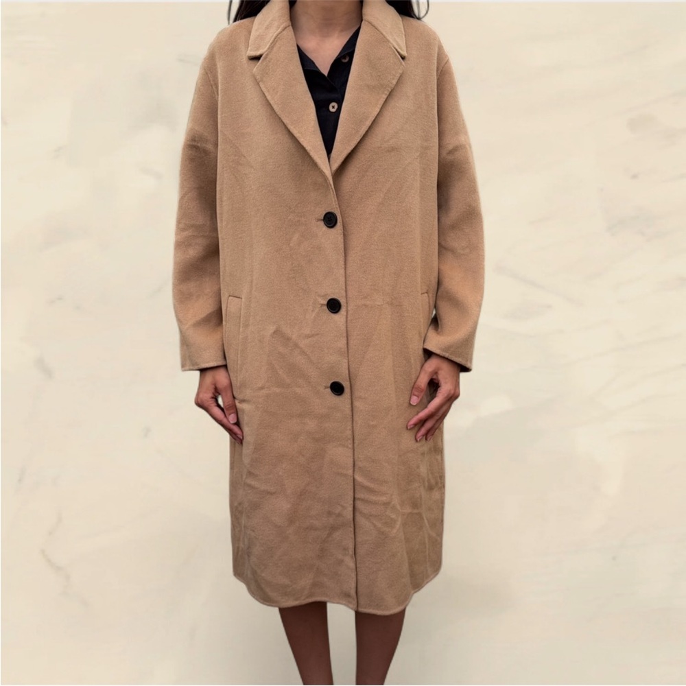 THE KOOPLES COSY TOPPER COAT IN BEIGE